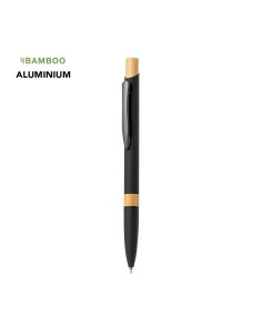 Stylo en aluminium caoutchouté et bambou - Lantasker