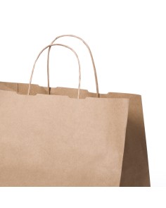 Bossa de paper kraft natural amb nanses recargolades, ideal per take away 2