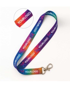 lanyard personalitzat a tot color amb detall d´impressió ampliat