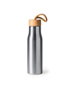 Bidon en acier inoxydable avec bouchon en bambou 2