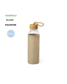Glass bottle with polyester...